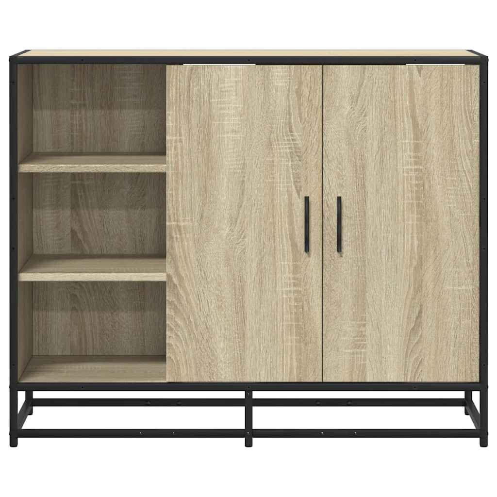 Dressoir 92x35x76 cm bewerkt hout sonoma eikenkleurig is nu te koop bij PeponiXL, paradijselijk wonen!