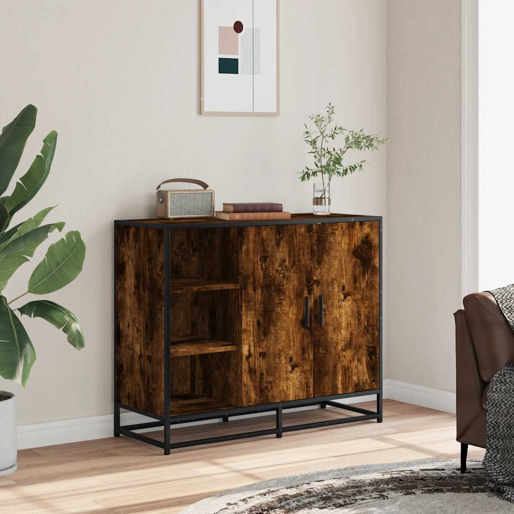 Dressoir 92x35x76 cm bewerkt hout gerookt eikenkleurig is nu te koop bij PeponiXL, paradijselijk wonen!