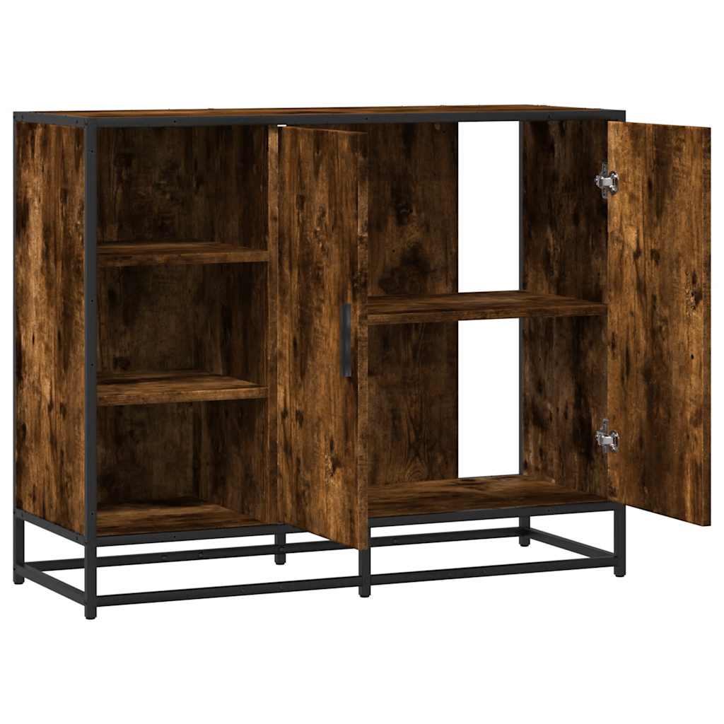 Dressoir 92x35x76 cm bewerkt hout gerookt eikenkleurig is nu te koop bij PeponiXL, paradijselijk wonen!