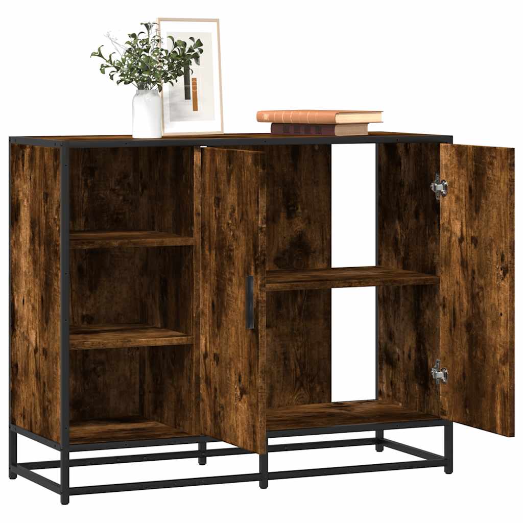 Dressoir 92x35x76 cm bewerkt hout gerookt eikenkleurig is nu te koop bij PeponiXL, paradijselijk wonen!
