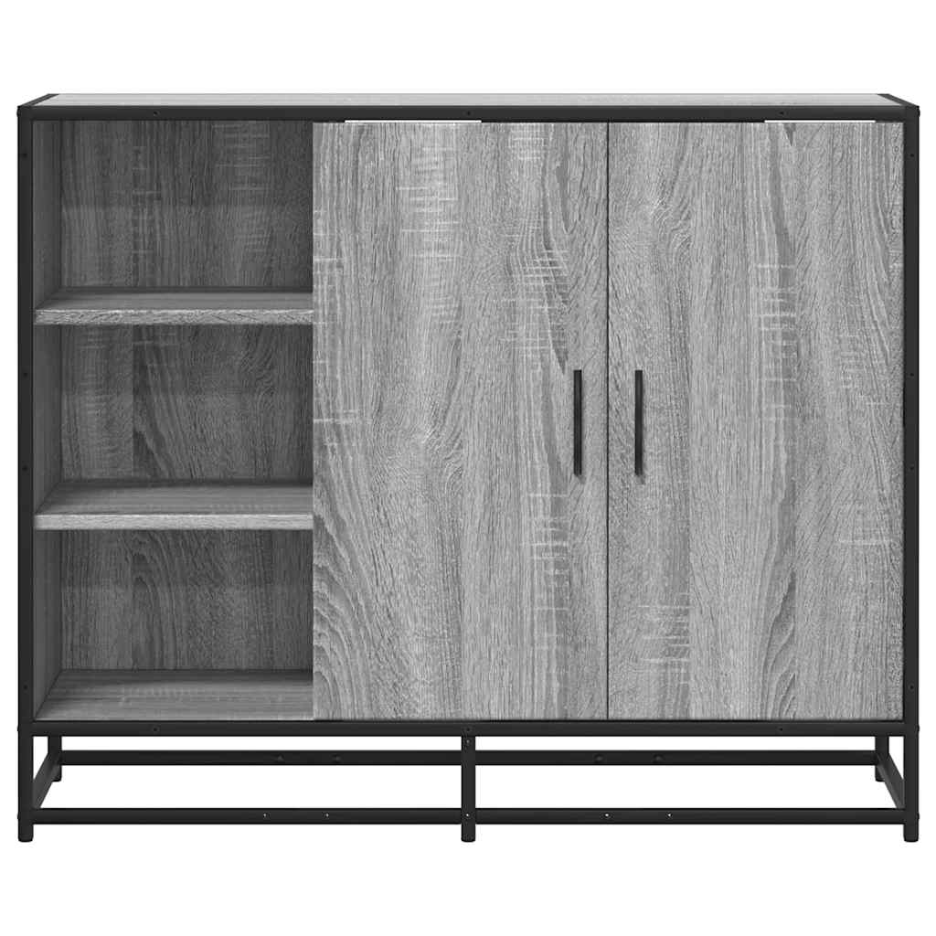 Dressoir 92x35x76 cm bewerkt hout grijs sonoma eikenkleurig is nu te koop bij PeponiXL, paradijselijk wonen!