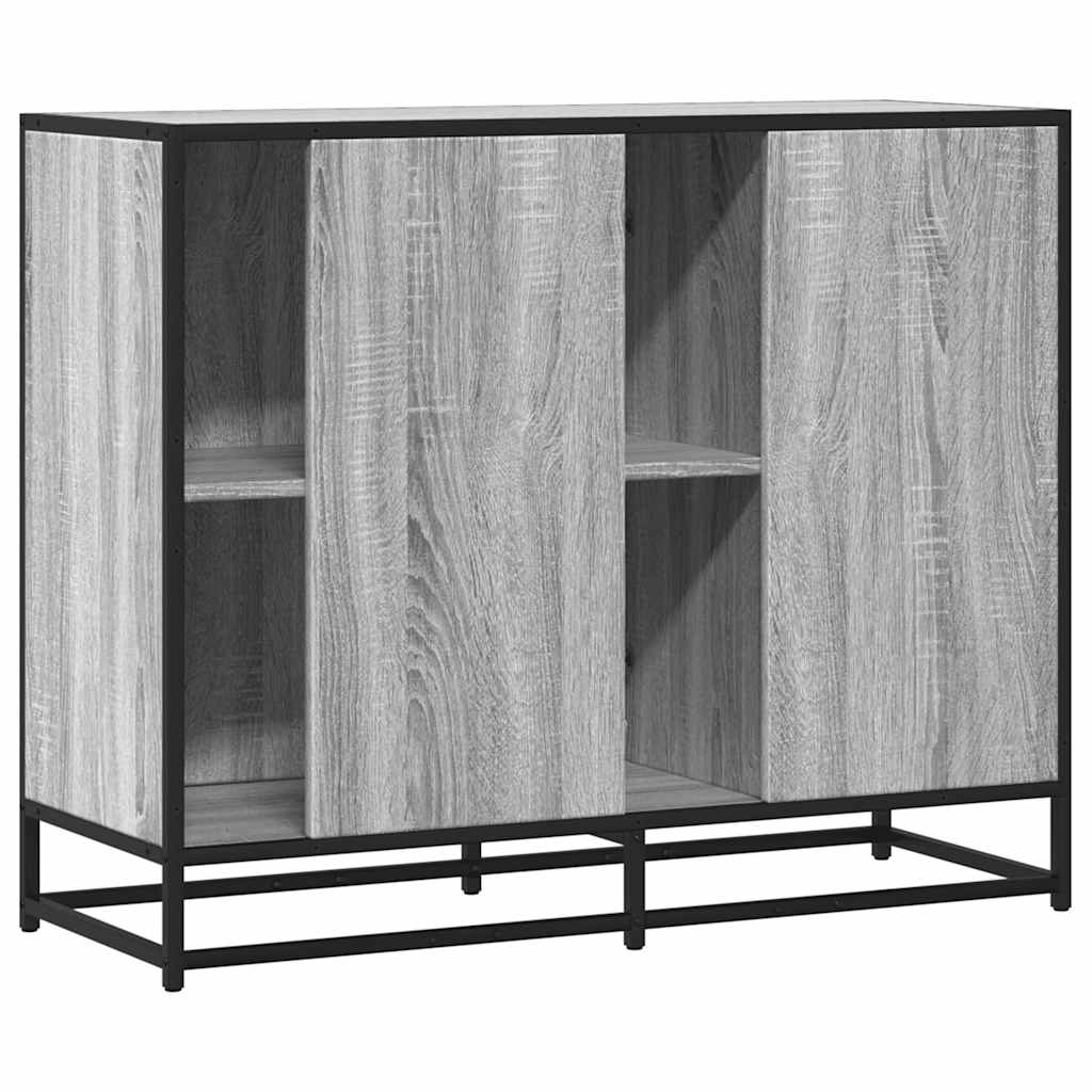 Dressoir 92x35x76 cm bewerkt hout grijs sonoma eikenkleurig is nu te koop bij PeponiXL, paradijselijk wonen!