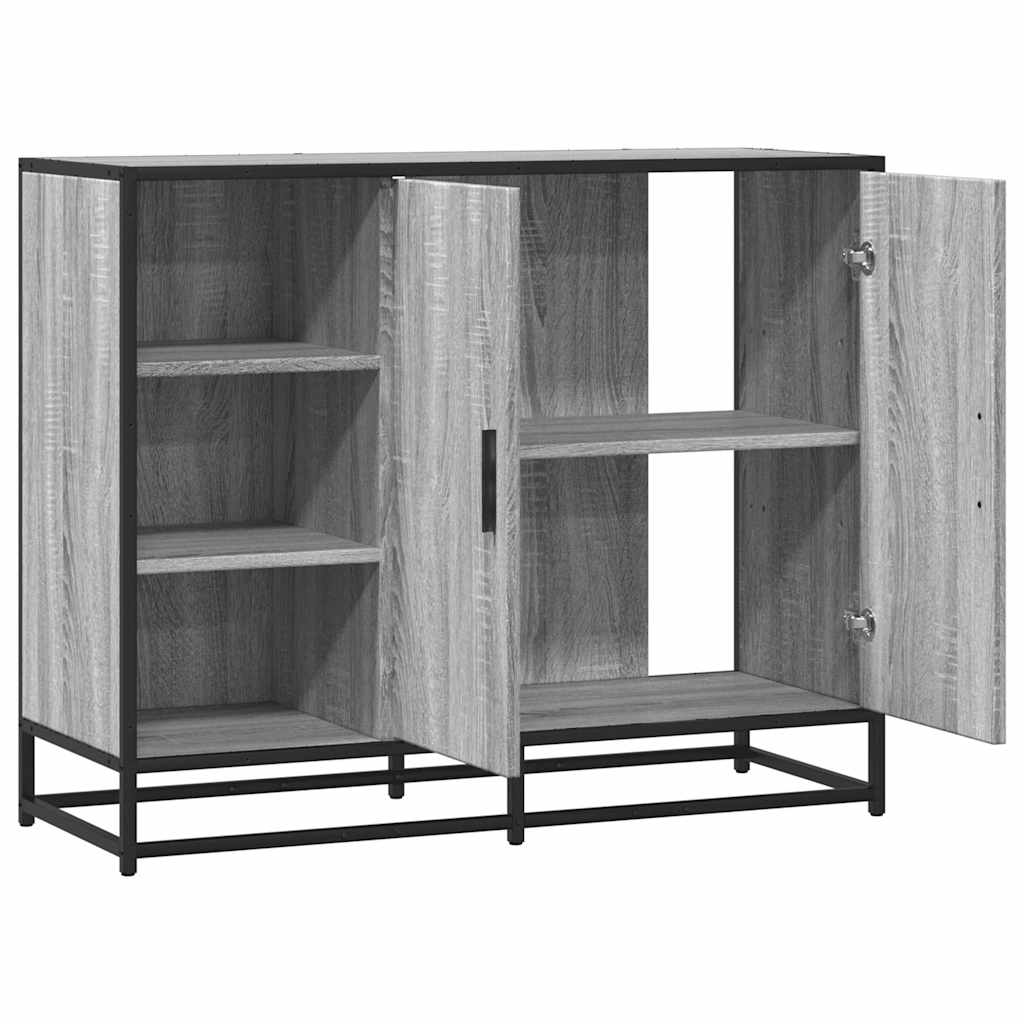 Dressoir 92x35x76 cm bewerkt hout grijs sonoma eikenkleurig is nu te koop bij PeponiXL, paradijselijk wonen!