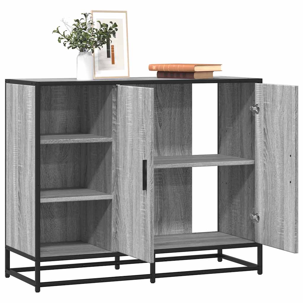 Dressoir 92x35x76 cm bewerkt hout grijs sonoma eikenkleurig is nu te koop bij PeponiXL, paradijselijk wonen!
