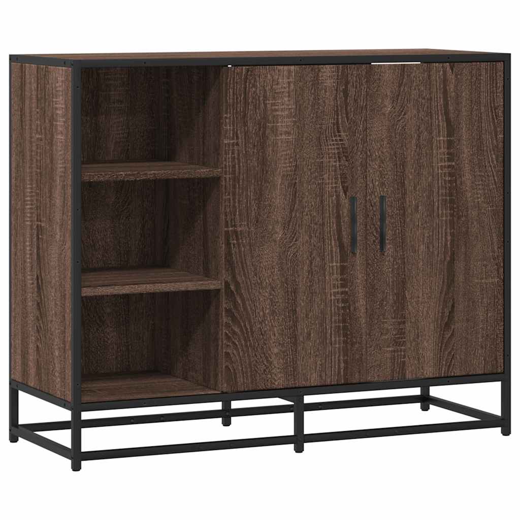Dressoir 92x35x76 cm bewerkt hout bruin eikenkleurig is nu te koop bij PeponiXL, paradijselijk wonen!