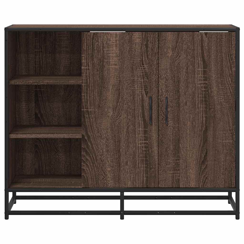 Dressoir 92x35x76 cm bewerkt hout bruin eikenkleurig is nu te koop bij PeponiXL, paradijselijk wonen!