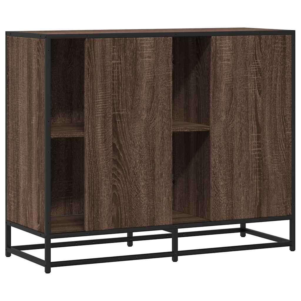 Dressoir 92x35x76 cm bewerkt hout bruin eikenkleurig is nu te koop bij PeponiXL, paradijselijk wonen!