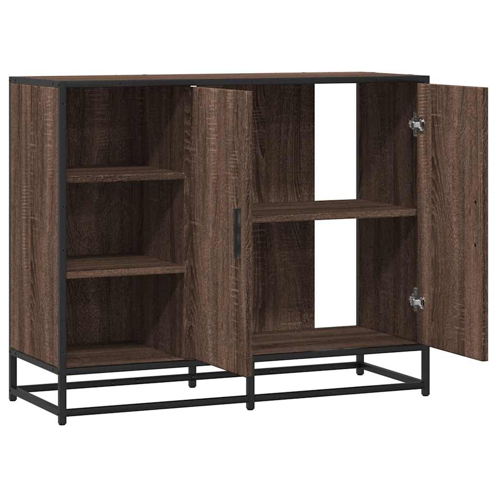 Dressoir 92x35x76 cm bewerkt hout bruin eikenkleurig is nu te koop bij PeponiXL, paradijselijk wonen!