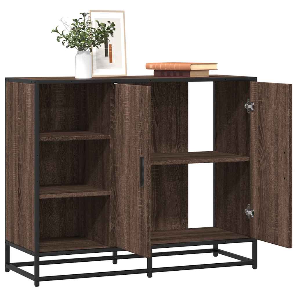 Dressoir 92x35x76 cm bewerkt hout bruin eikenkleurig is nu te koop bij PeponiXL, paradijselijk wonen!
