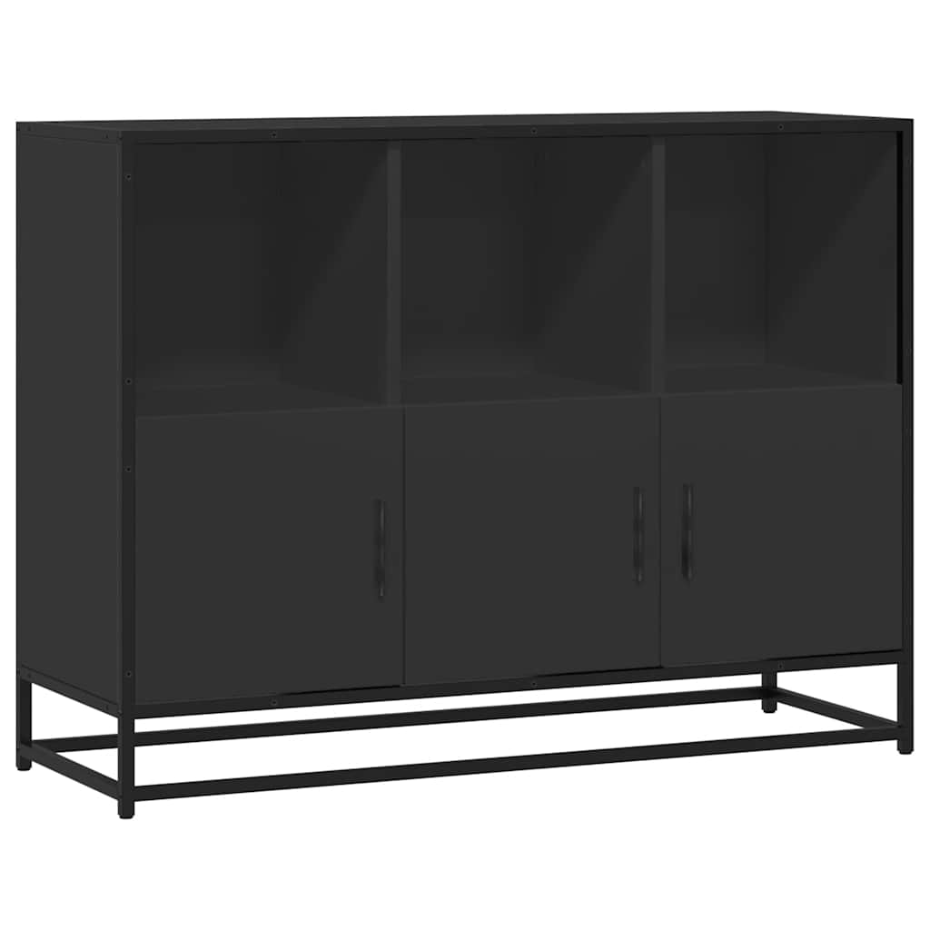 Dressoir 100x35x76 cm bewerkt hout zwart is nu te koop bij PeponiXL, paradijselijk wonen!