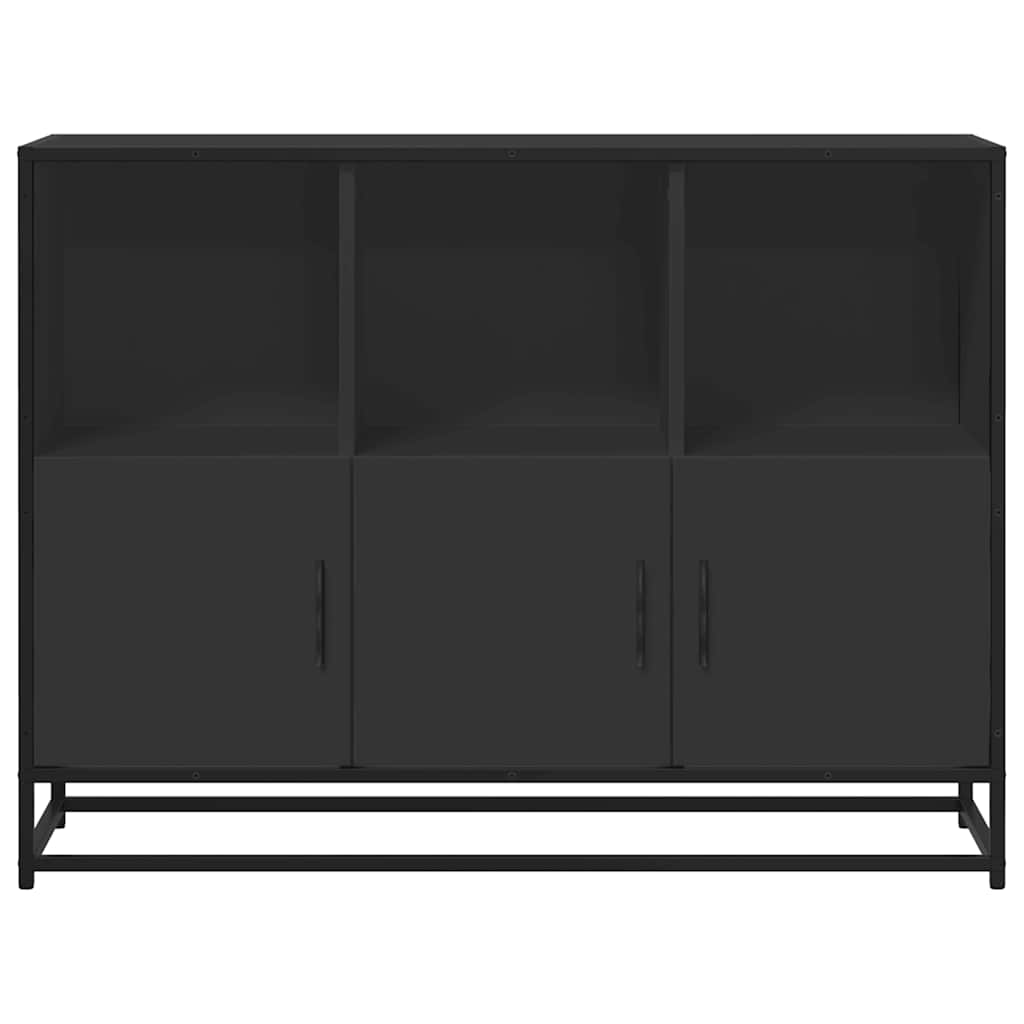 Dressoir 100x35x76 cm bewerkt hout zwart is nu te koop bij PeponiXL, paradijselijk wonen!