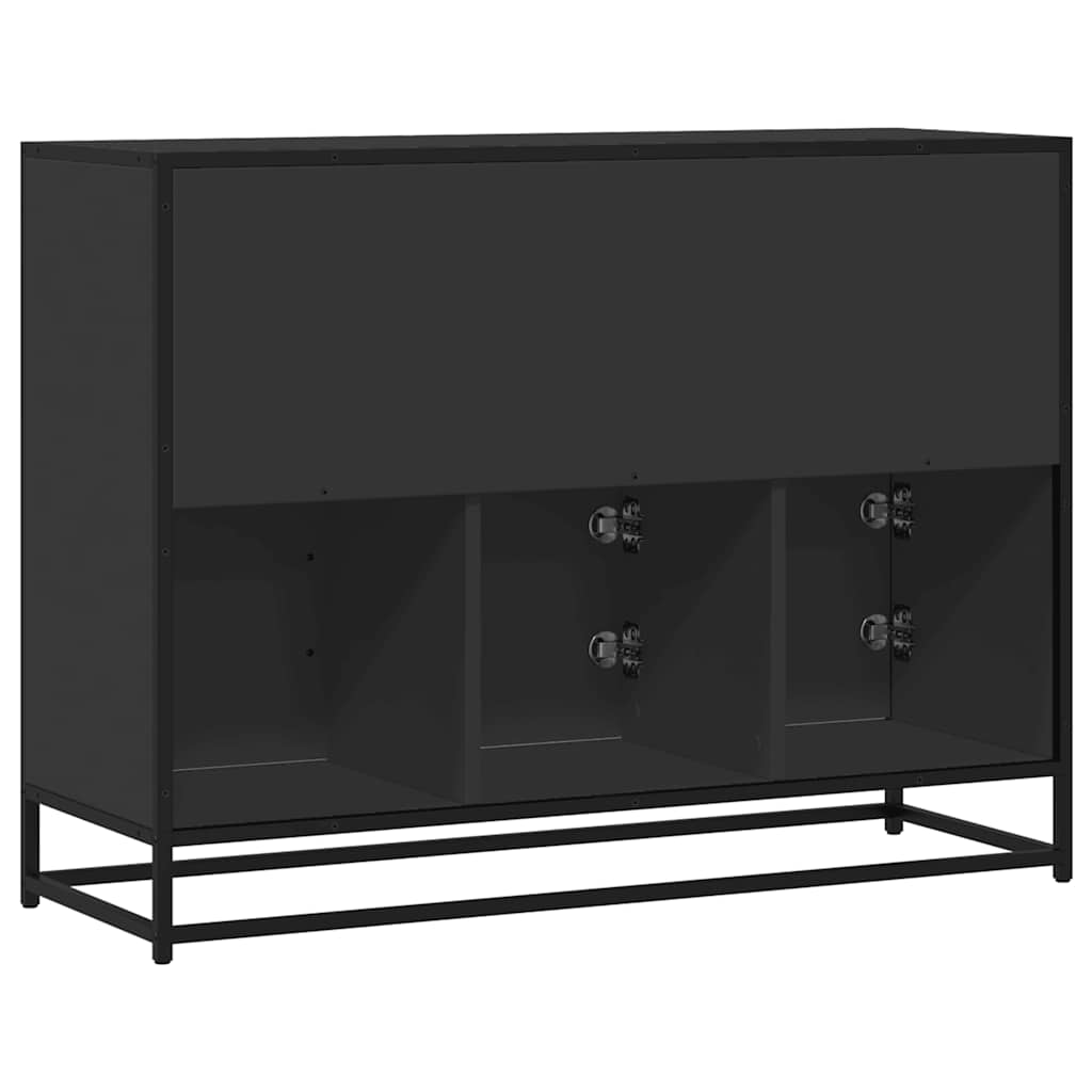 Dressoir 100x35x76 cm bewerkt hout zwart is nu te koop bij PeponiXL, paradijselijk wonen!