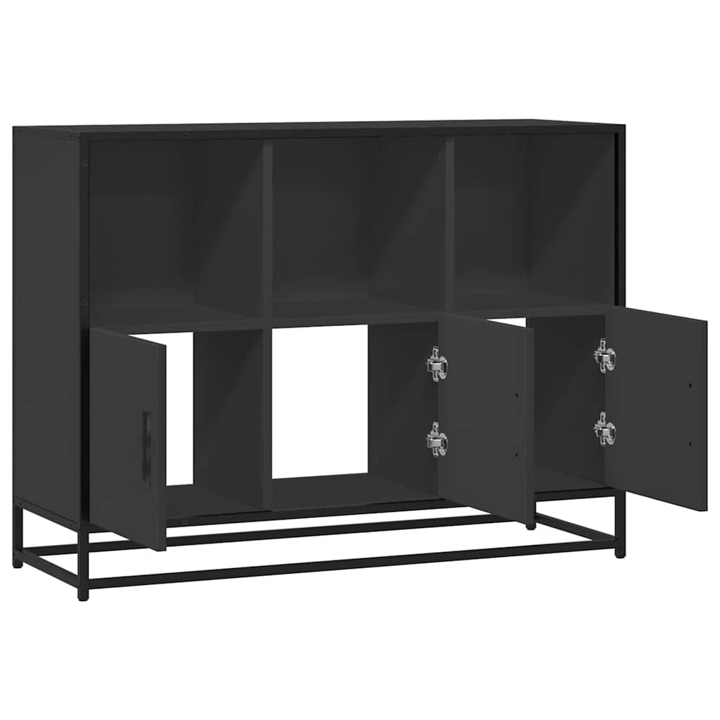 Dressoir 100x35x76 cm bewerkt hout zwart is nu te koop bij PeponiXL, paradijselijk wonen!
