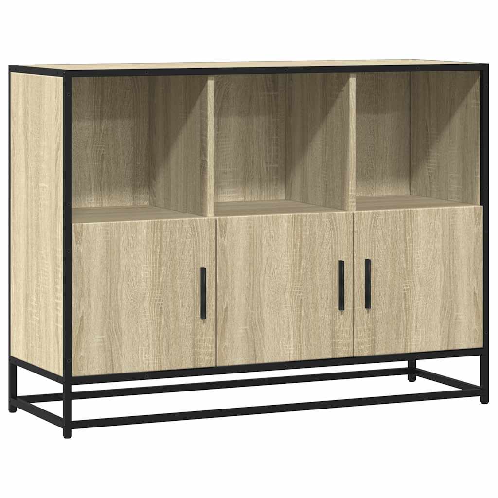 Dressoir 100x35x76 cm bewerkt hout sonoma eikenkleurig is nu te koop bij PeponiXL, paradijselijk wonen!