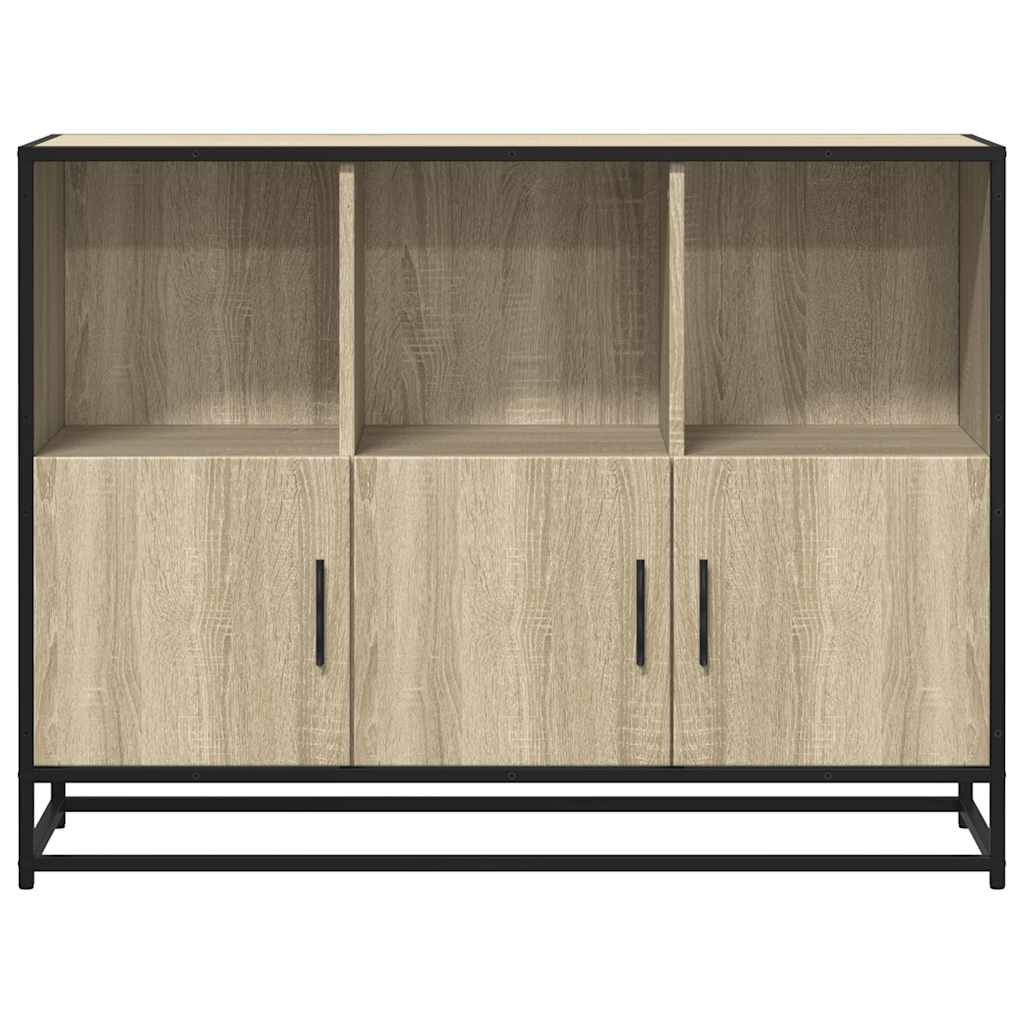Dressoir 100x35x76 cm bewerkt hout sonoma eikenkleurig is nu te koop bij PeponiXL, paradijselijk wonen!