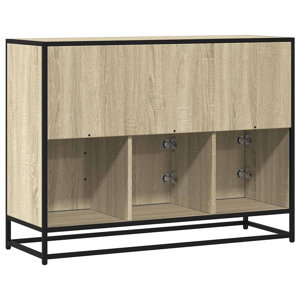 Dressoir 100x35x76 cm bewerkt hout sonoma eikenkleurig is nu te koop bij PeponiXL, paradijselijk wonen!