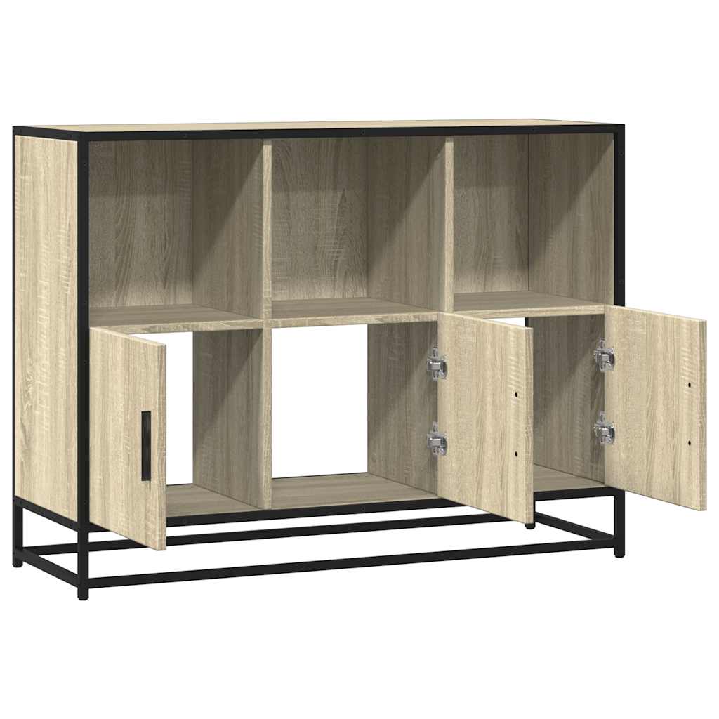Dressoir 100x35x76 cm bewerkt hout sonoma eikenkleurig is nu te koop bij PeponiXL, paradijselijk wonen!