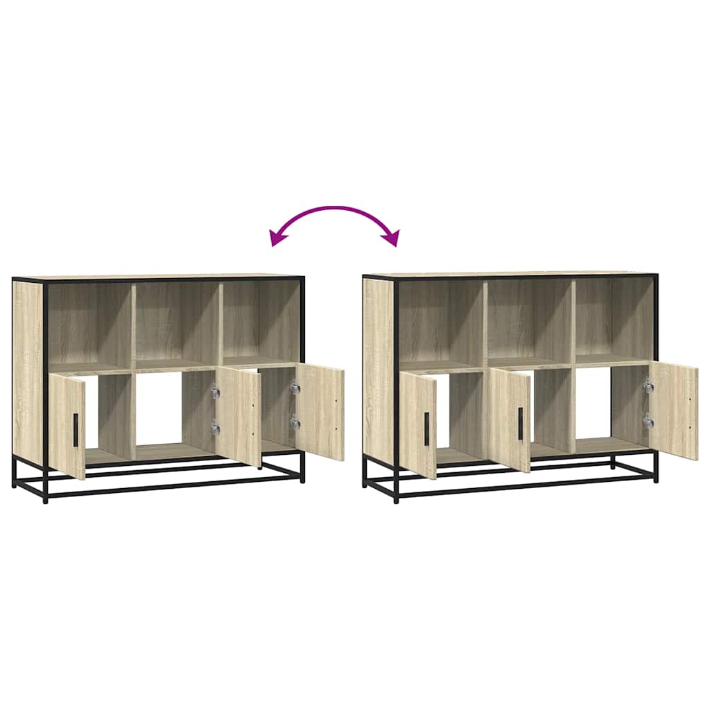 Dressoir 100x35x76 cm bewerkt hout sonoma eikenkleurig is nu te koop bij PeponiXL, paradijselijk wonen!