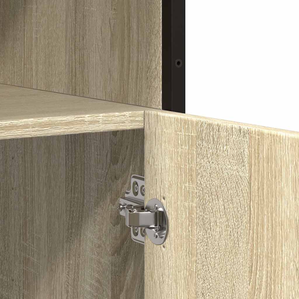 Dressoir 100x35x76 cm bewerkt hout sonoma eikenkleurig is nu te koop bij PeponiXL, paradijselijk wonen!
