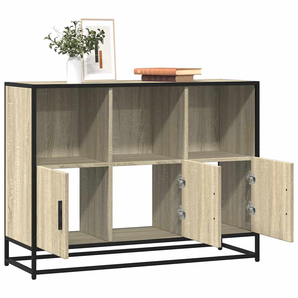 Dressoir 100x35x76 cm bewerkt hout sonoma eikenkleurig is nu te koop bij PeponiXL, paradijselijk wonen!