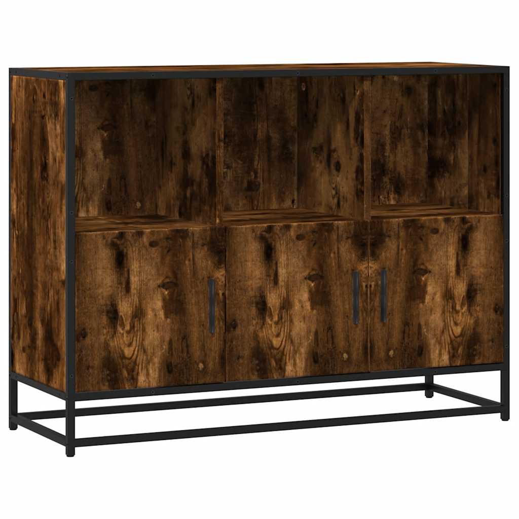 Dressoir 100x35x76 cm bewerkt hout gerookt eikenkleurig is nu te koop bij PeponiXL, paradijselijk wonen!
