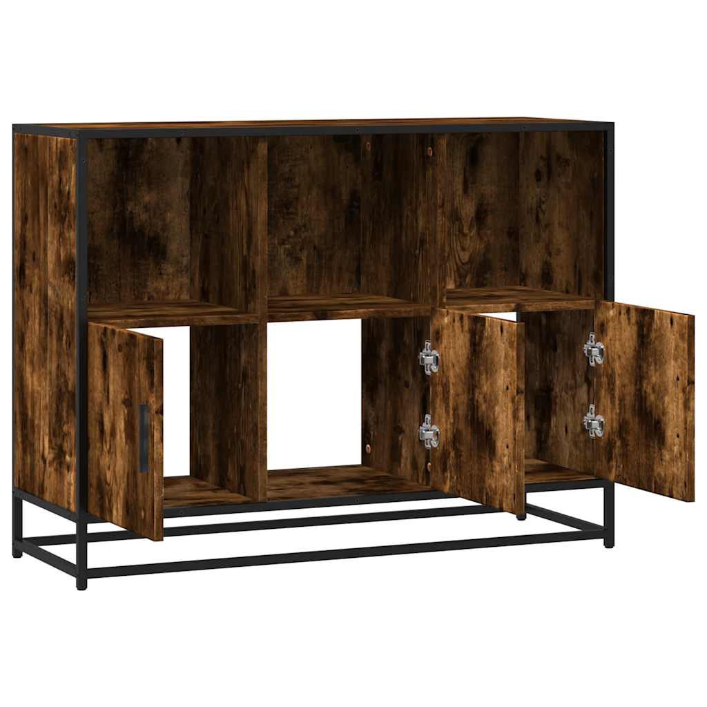 Dressoir 100x35x76 cm bewerkt hout gerookt eikenkleurig is nu te koop bij PeponiXL, paradijselijk wonen!