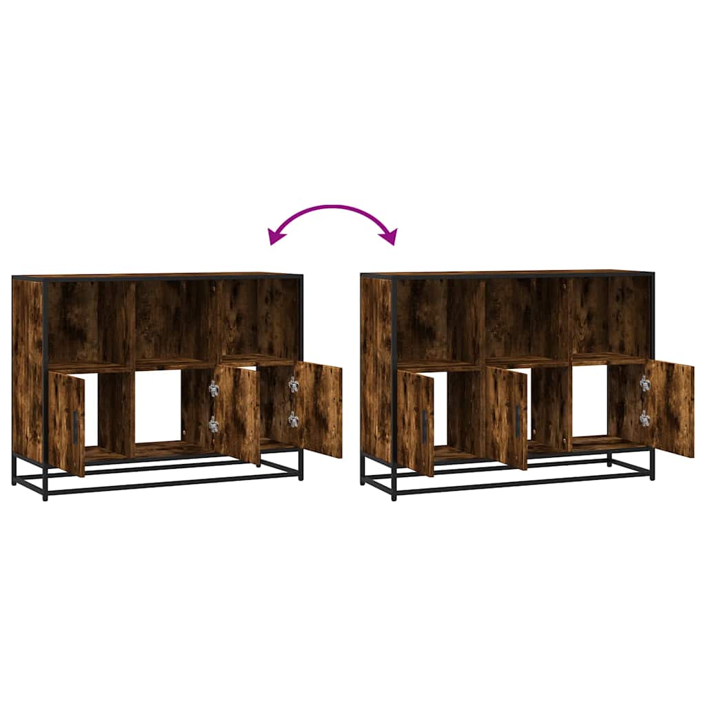 Dressoir 100x35x76 cm bewerkt hout gerookt eikenkleurig is nu te koop bij PeponiXL, paradijselijk wonen!