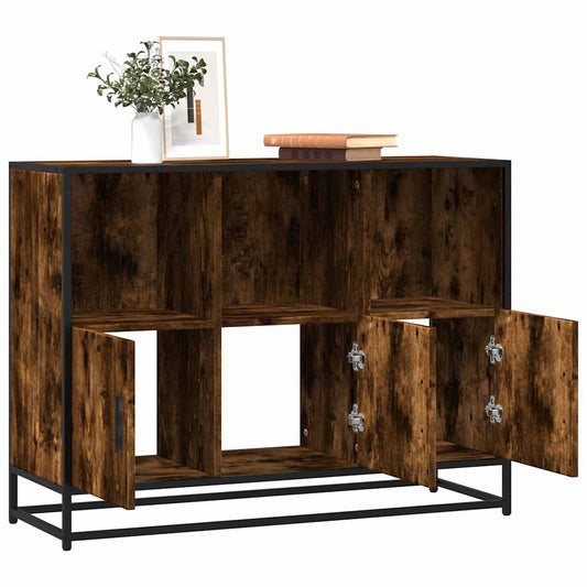 Dressoir 100x35x76 cm bewerkt hout gerookt eikenkleurig is nu te koop bij PeponiXL, paradijselijk wonen!