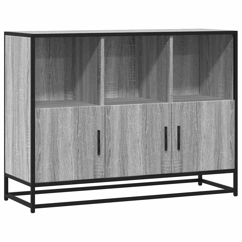 Dressoir 100x35x76 cm bewerkt hout grijs sonoma eikenkleurig is nu te koop bij PeponiXL, paradijselijk wonen!
