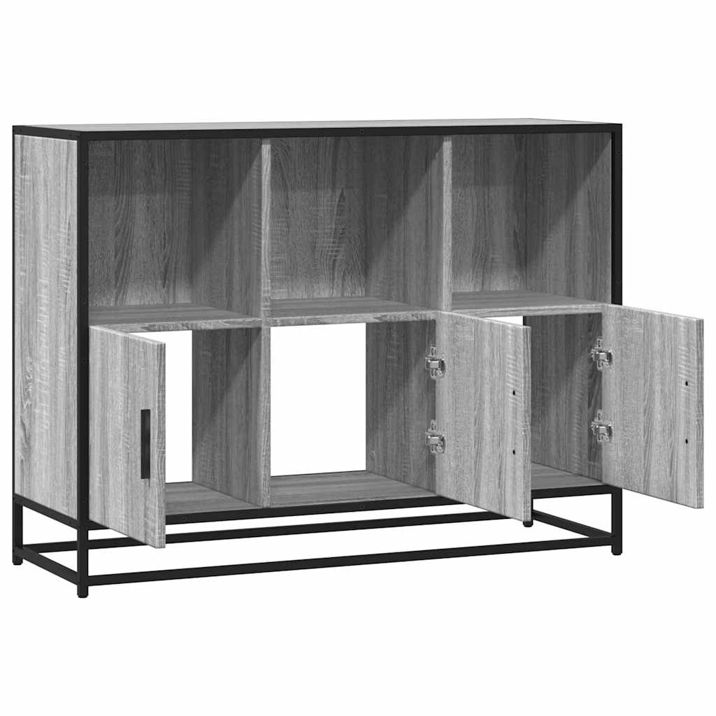Dressoir 100x35x76 cm bewerkt hout grijs sonoma eikenkleurig is nu te koop bij PeponiXL, paradijselijk wonen!