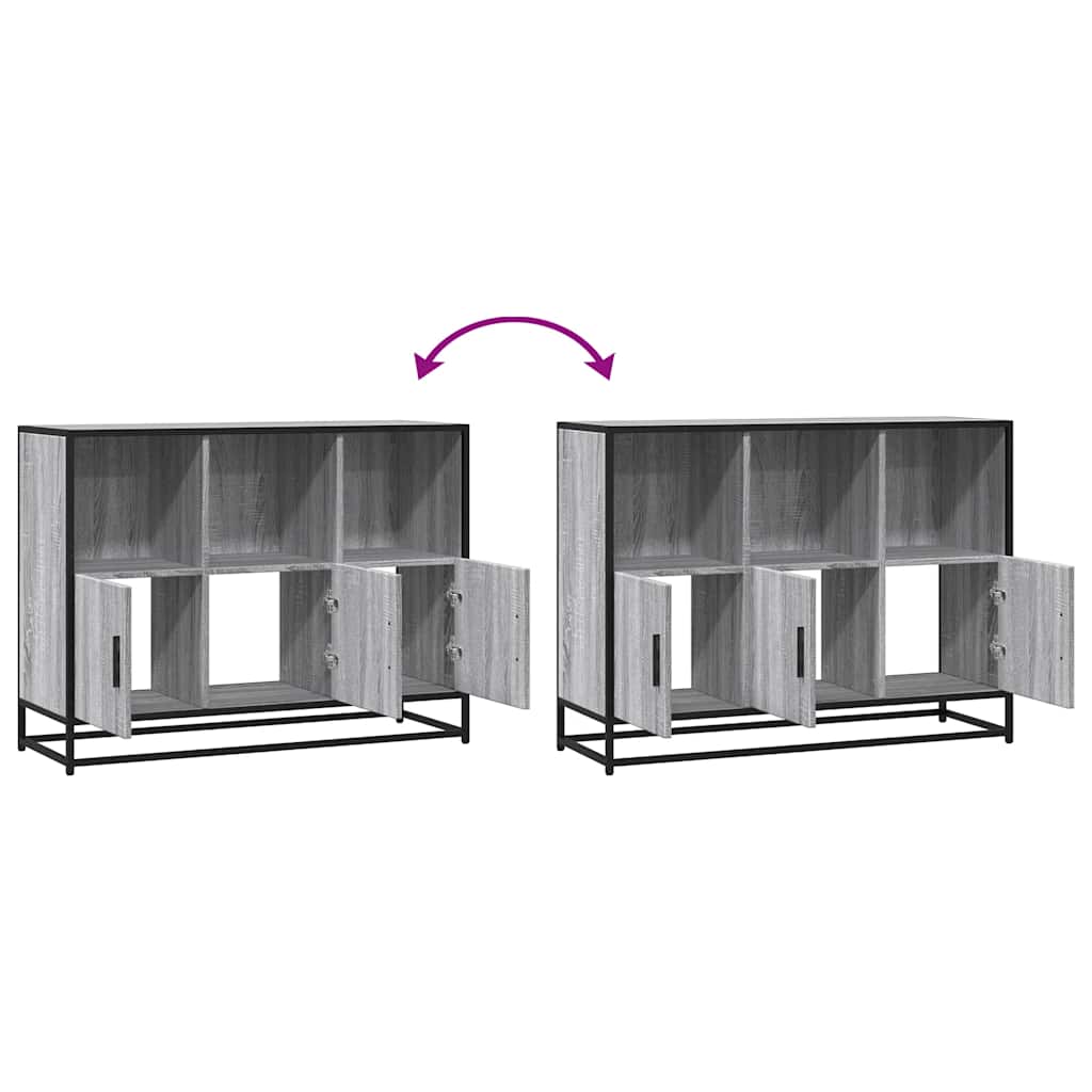 Dressoir 100x35x76 cm bewerkt hout grijs sonoma eikenkleurig is nu te koop bij PeponiXL, paradijselijk wonen!