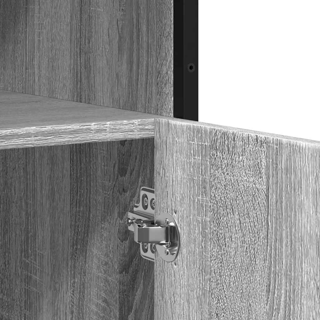 Dressoir 100x35x76 cm bewerkt hout grijs sonoma eikenkleurig is nu te koop bij PeponiXL, paradijselijk wonen!
