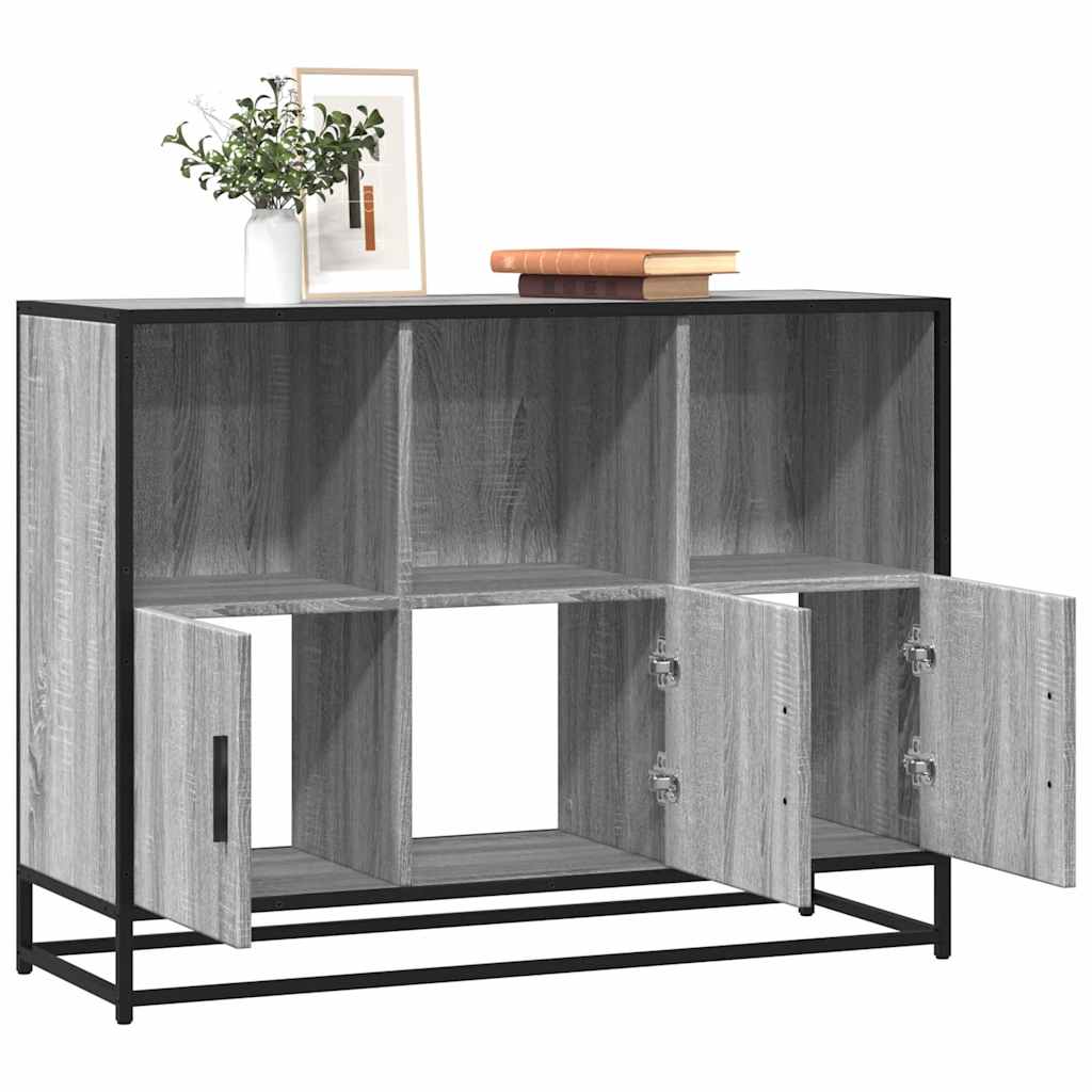 Dressoir 100x35x76 cm bewerkt hout grijs sonoma eikenkleurig is nu te koop bij PeponiXL, paradijselijk wonen!
