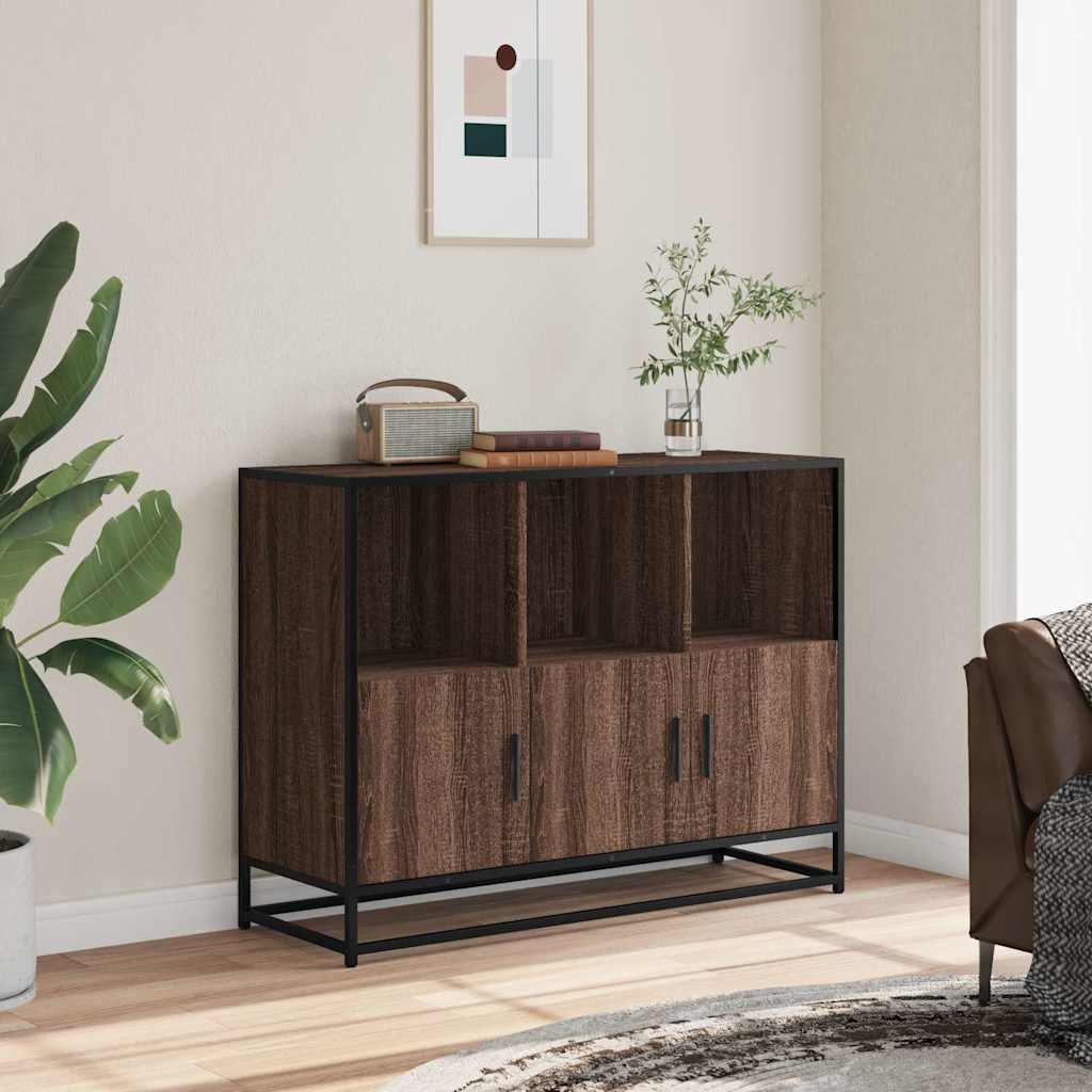 Dressoir 100x35x76 cm bewerkt hout bruin eikenkleur is nu te koop bij PeponiXL, paradijselijk wonen!