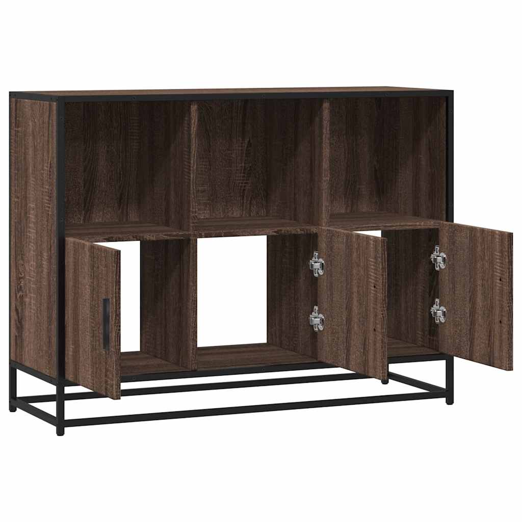 Dressoir 100x35x76 cm bewerkt hout bruin eikenkleur is nu te koop bij PeponiXL, paradijselijk wonen!