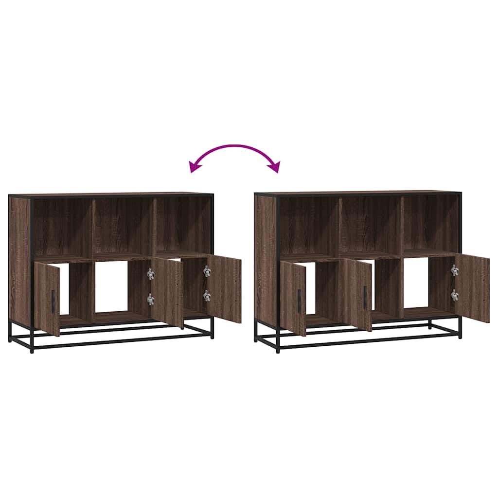 Dressoir 100x35x76 cm bewerkt hout bruin eikenkleur is nu te koop bij PeponiXL, paradijselijk wonen!
