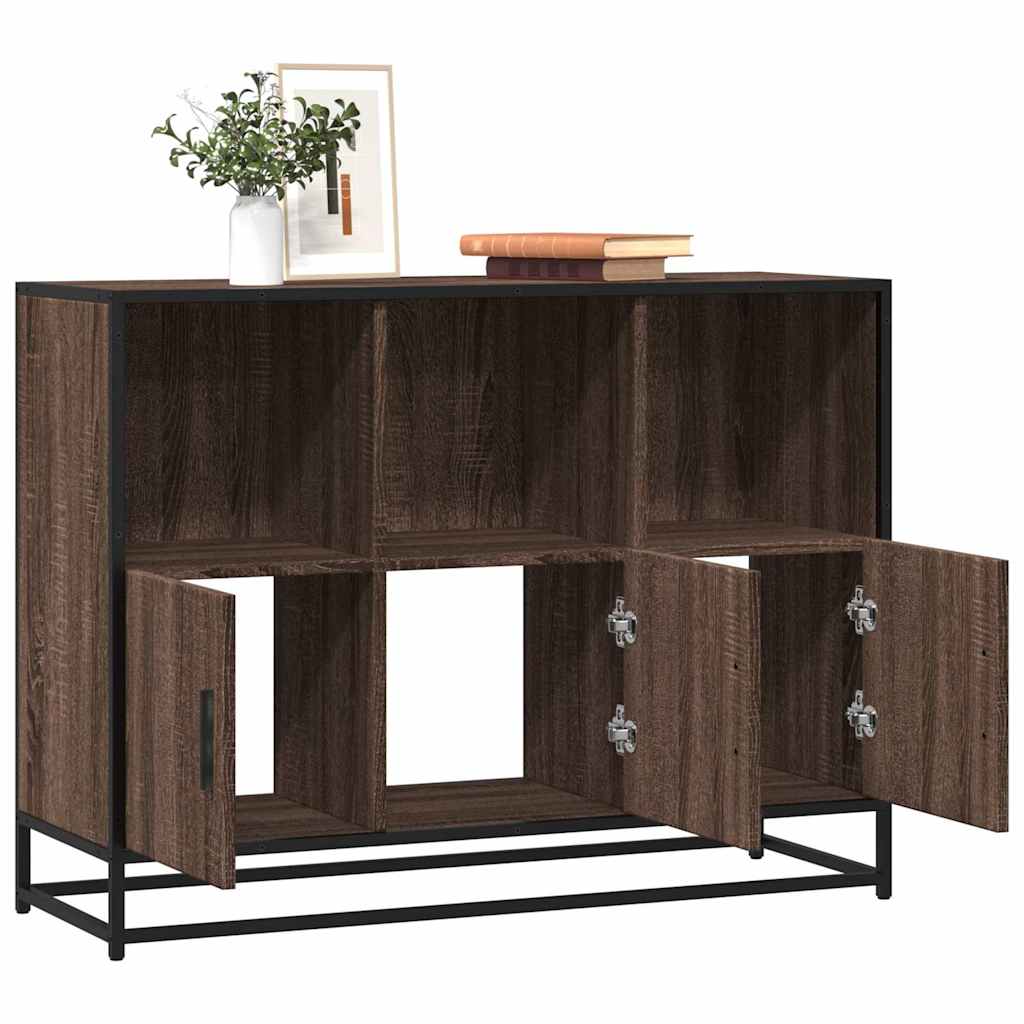 Dressoir 100x35x76 cm bewerkt hout bruin eikenkleur is nu te koop bij PeponiXL, paradijselijk wonen!