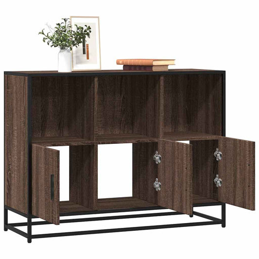 Dressoir 100x35x76 cm bewerkt hout bruin eikenkleur is nu te koop bij PeponiXL, paradijselijk wonen!