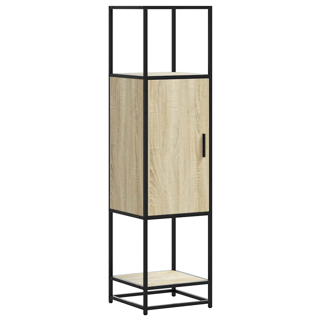 Hoge kast 35,5x35x139 cm bewerkt hout en metaal sonoma eiken is nu te koop bij PeponiXL, paradijselijk wonen!