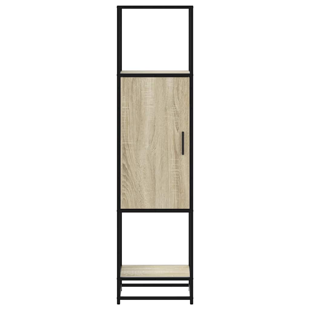 Hoge kast 35,5x35x139 cm bewerkt hout en metaal sonoma eiken is nu te koop bij PeponiXL, paradijselijk wonen!