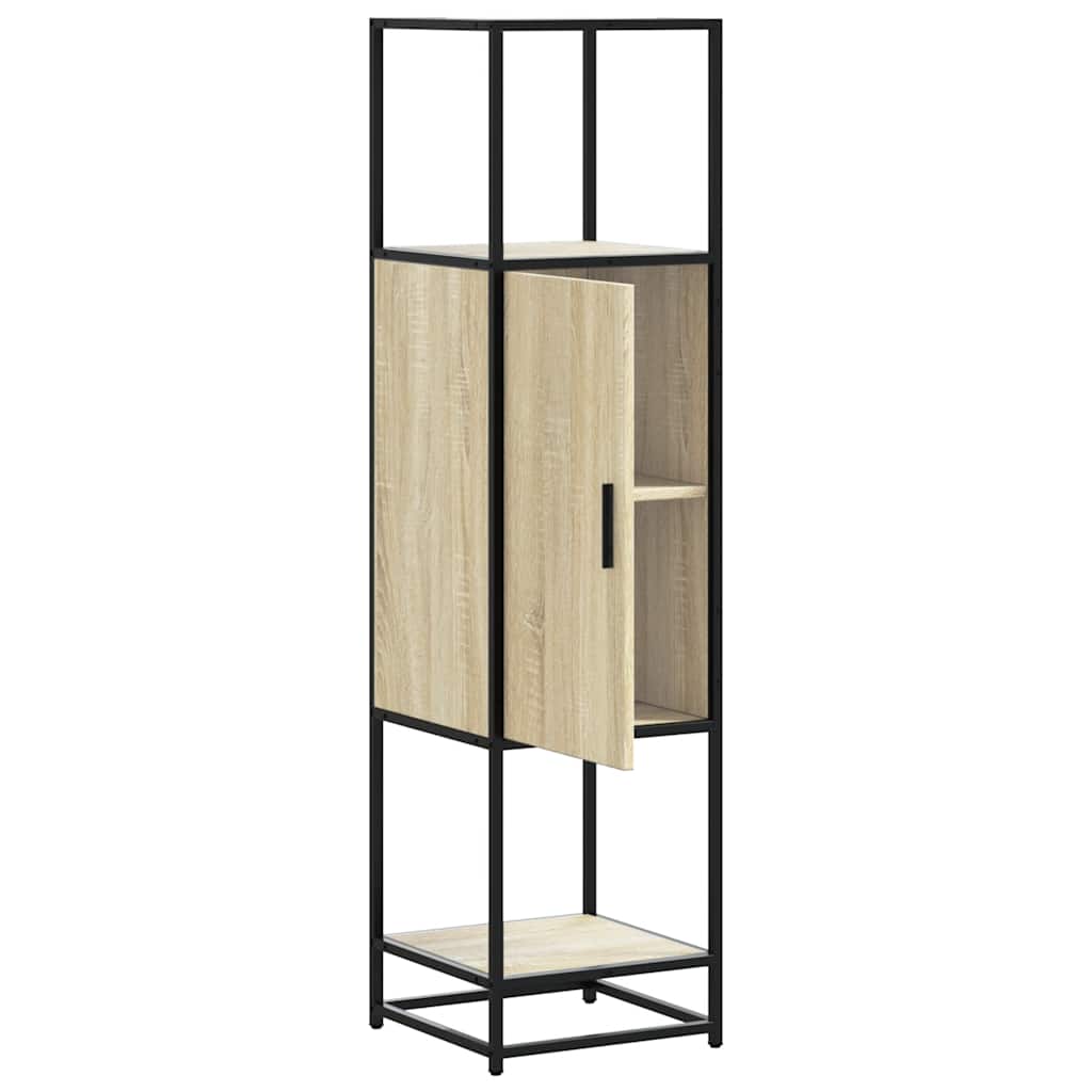 Hoge kast 35,5x35x139 cm bewerkt hout en metaal sonoma eiken is nu te koop bij PeponiXL, paradijselijk wonen!
