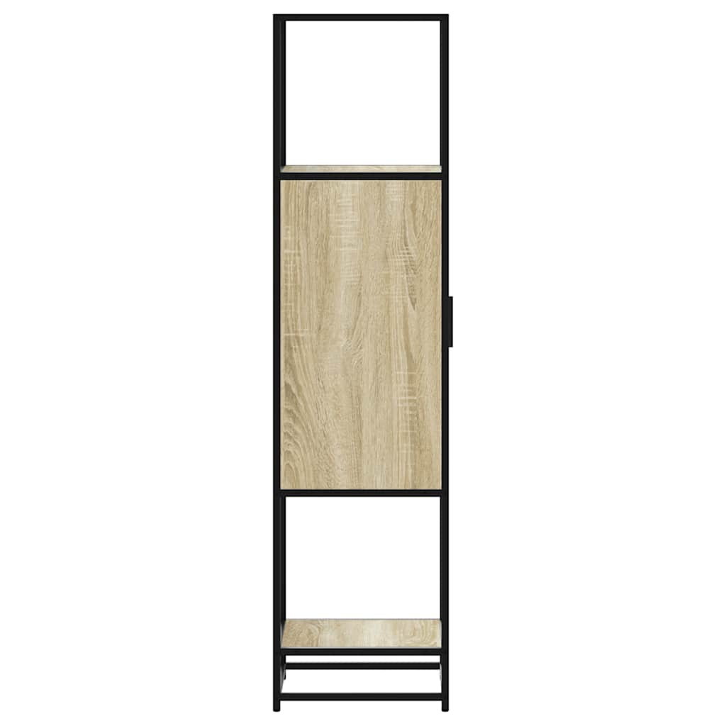 Hoge kast 35,5x35x139 cm bewerkt hout en metaal sonoma eiken is nu te koop bij PeponiXL, paradijselijk wonen!