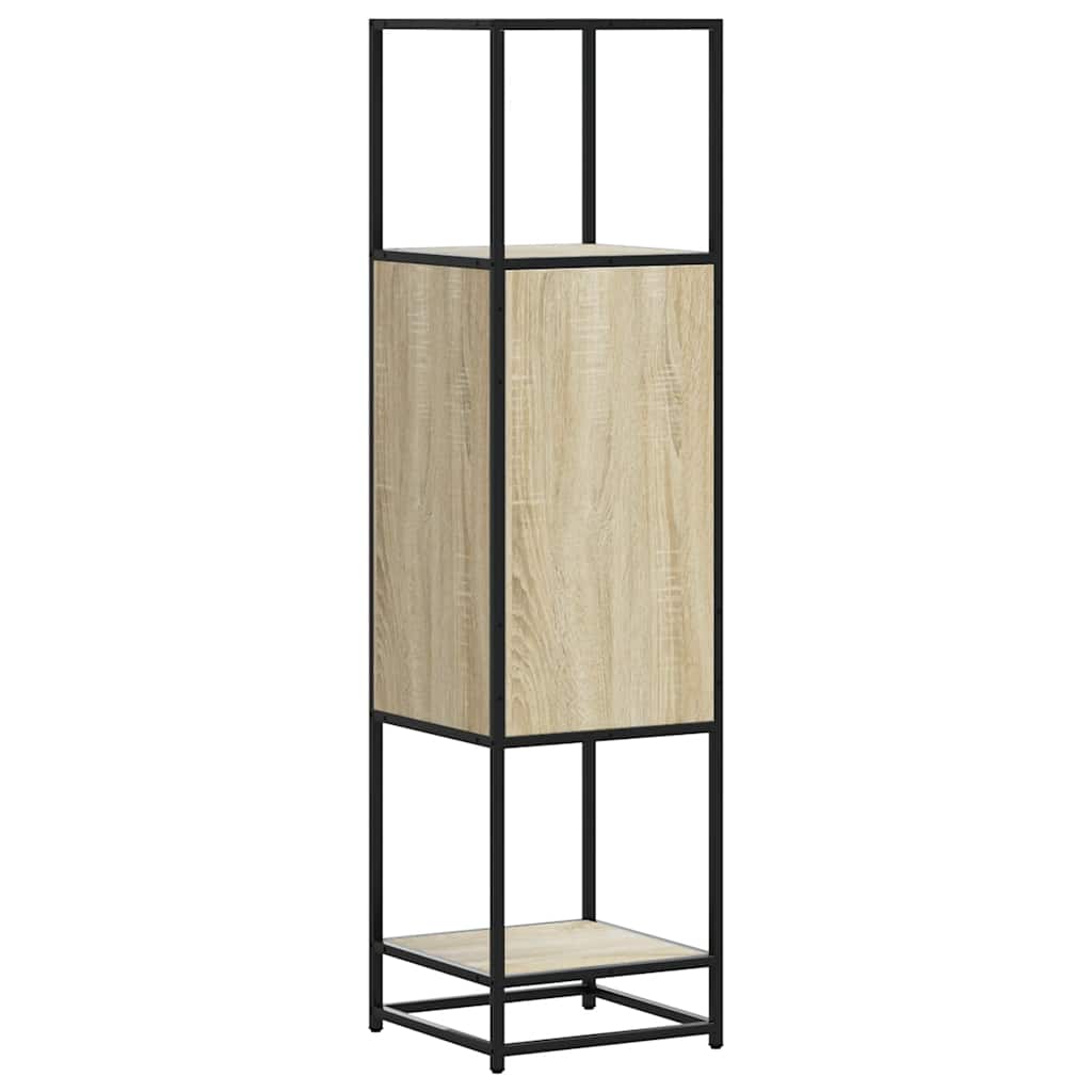 Hoge kast 35,5x35x139 cm bewerkt hout en metaal sonoma eiken is nu te koop bij PeponiXL, paradijselijk wonen!