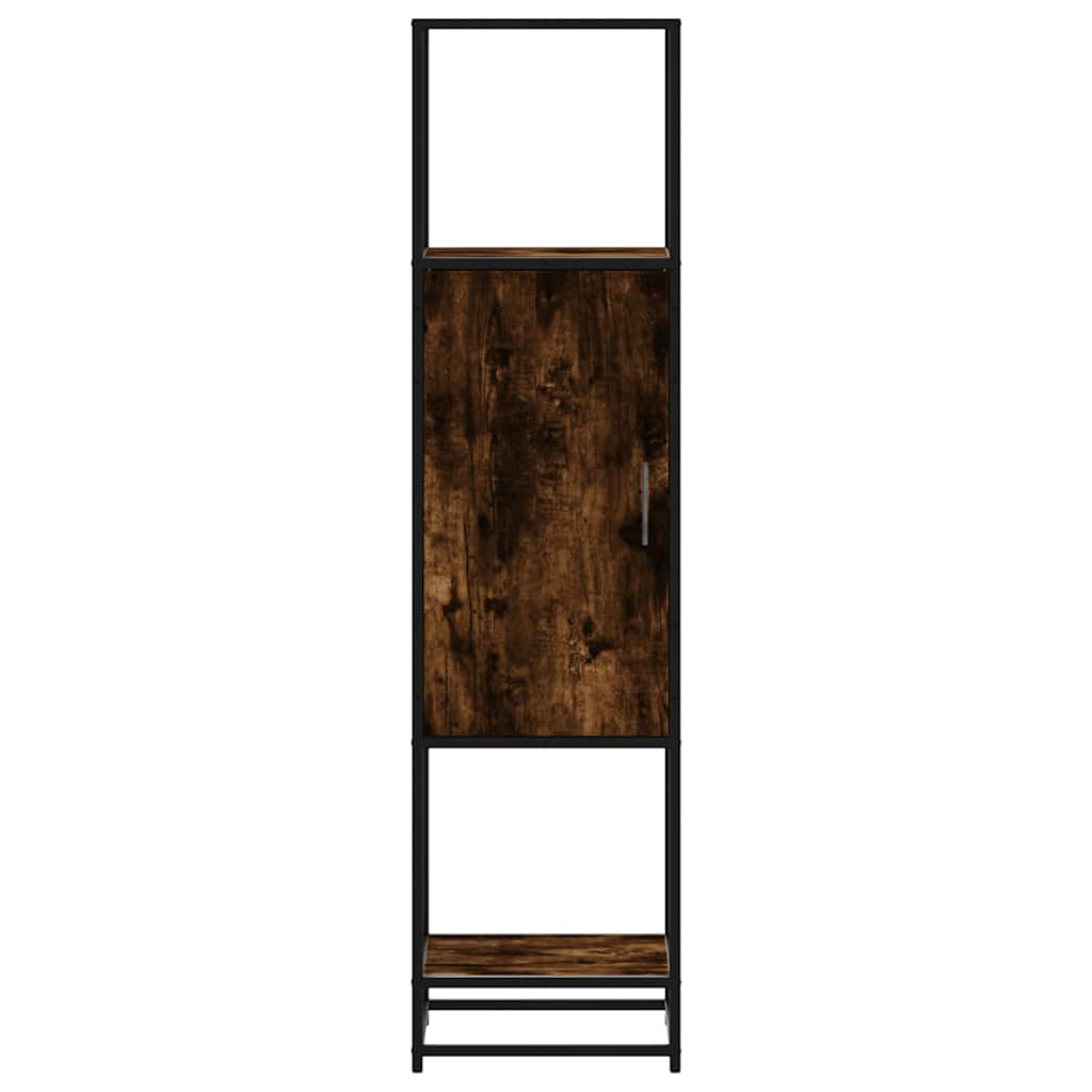 Hoge kast 35,5x35x139 cm bewerkt hout en metaal gerookt eiken is nu te koop bij PeponiXL, paradijselijk wonen!