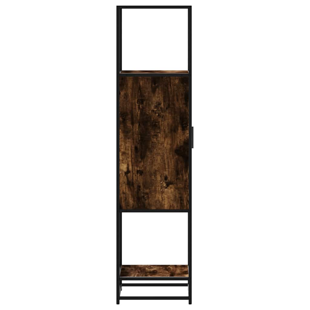 Hoge kast 35,5x35x139 cm bewerkt hout en metaal gerookt eiken is nu te koop bij PeponiXL, paradijselijk wonen!