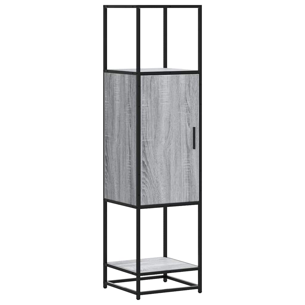 Hoge kast 35,5x35x139 cm bewerkt hout en metaal grijs sonoma is nu te koop bij PeponiXL, paradijselijk wonen!