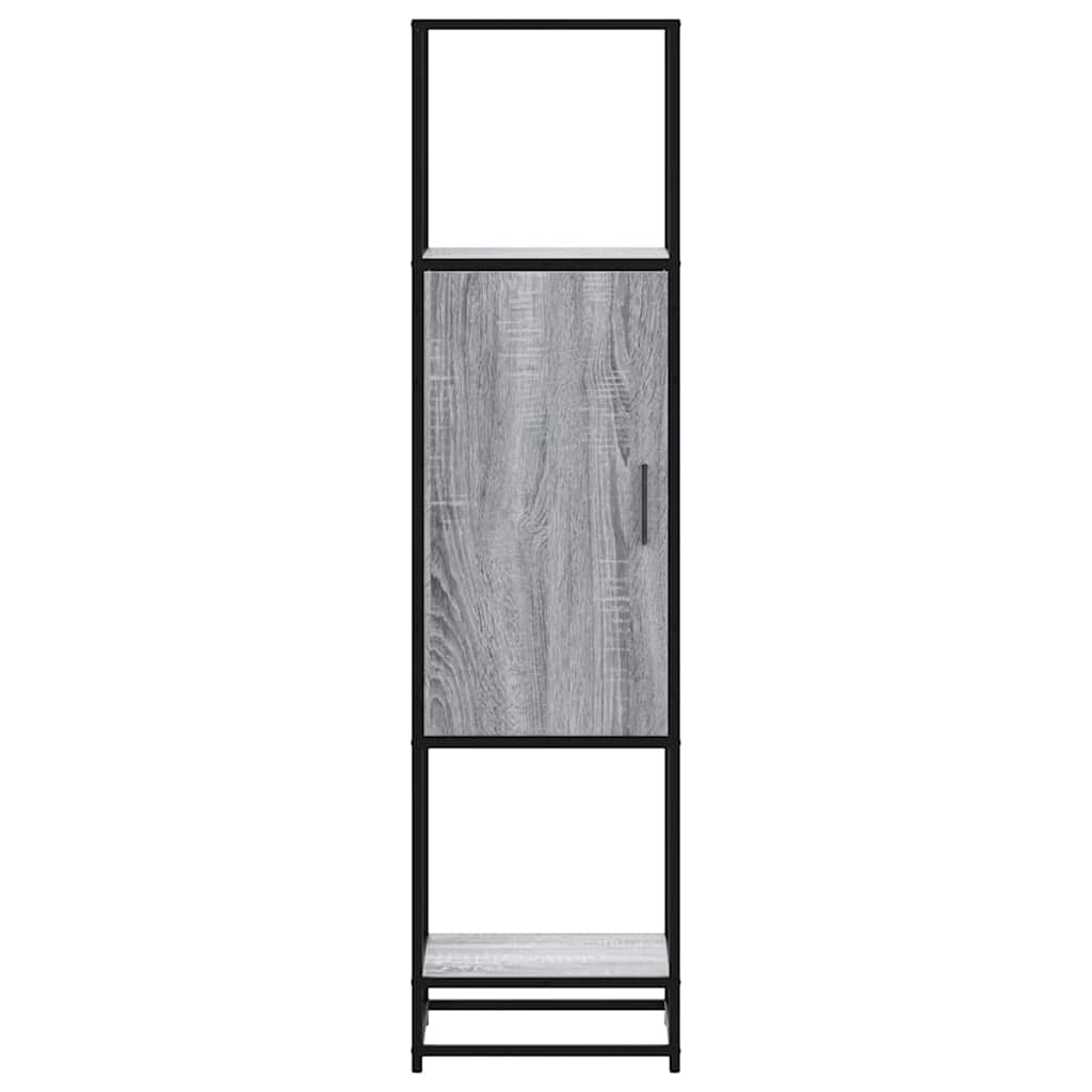 Hoge kast 35,5x35x139 cm bewerkt hout en metaal grijs sonoma is nu te koop bij PeponiXL, paradijselijk wonen!