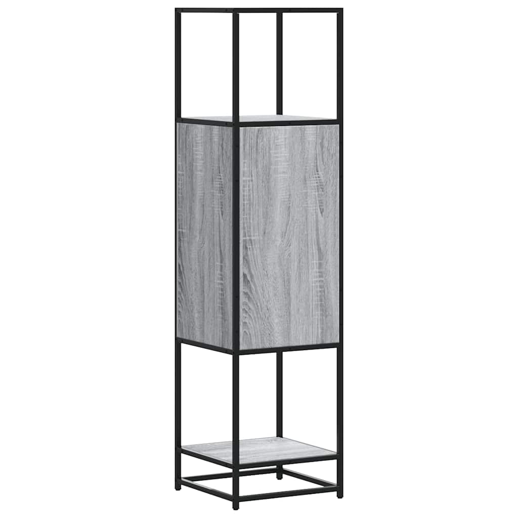 Hoge kast 35,5x35x139 cm bewerkt hout en metaal grijs sonoma is nu te koop bij PeponiXL, paradijselijk wonen!