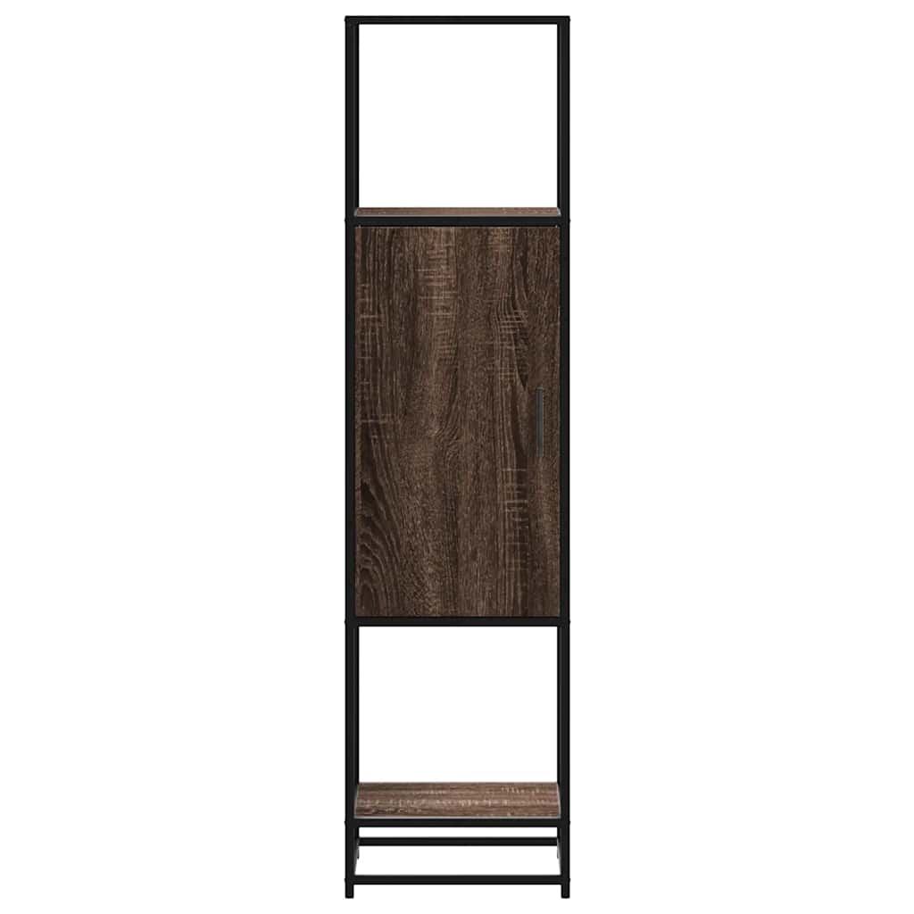 Hoge kast 35,5x35x139 cm bewerkt hout en metaal bruin eiken is nu te koop bij PeponiXL, paradijselijk wonen!