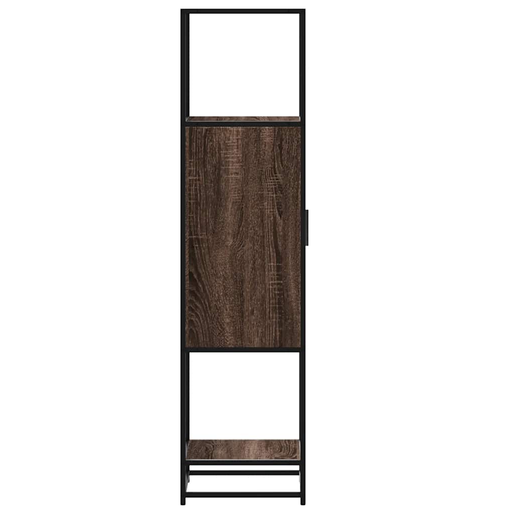 Hoge kast 35,5x35x139 cm bewerkt hout en metaal bruin eiken is nu te koop bij PeponiXL, paradijselijk wonen!